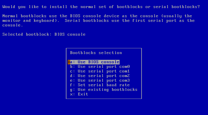 Selecting bootblocks