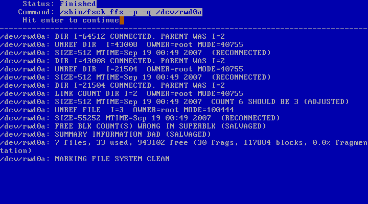 File system check